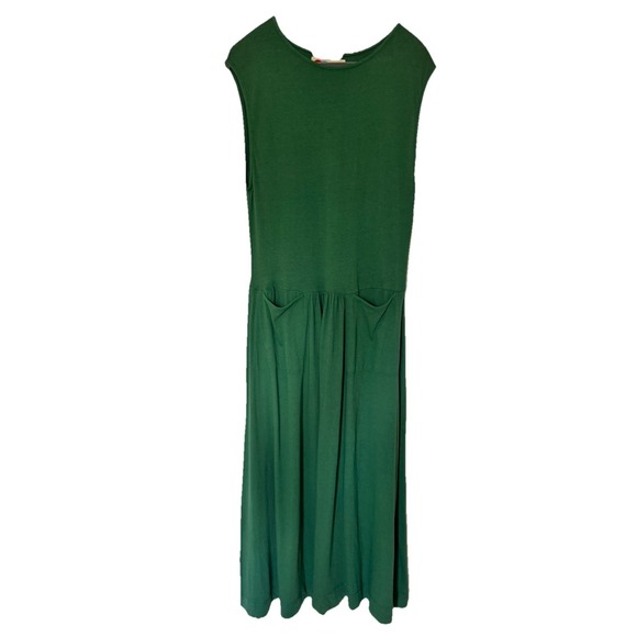 Free People Dresses & Skirts - FP Free People Beach Green Dress With Pockets Women's Size XS Scoop Neckline 54"